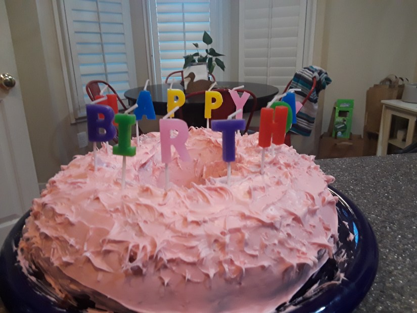 Strawberry birthday cake