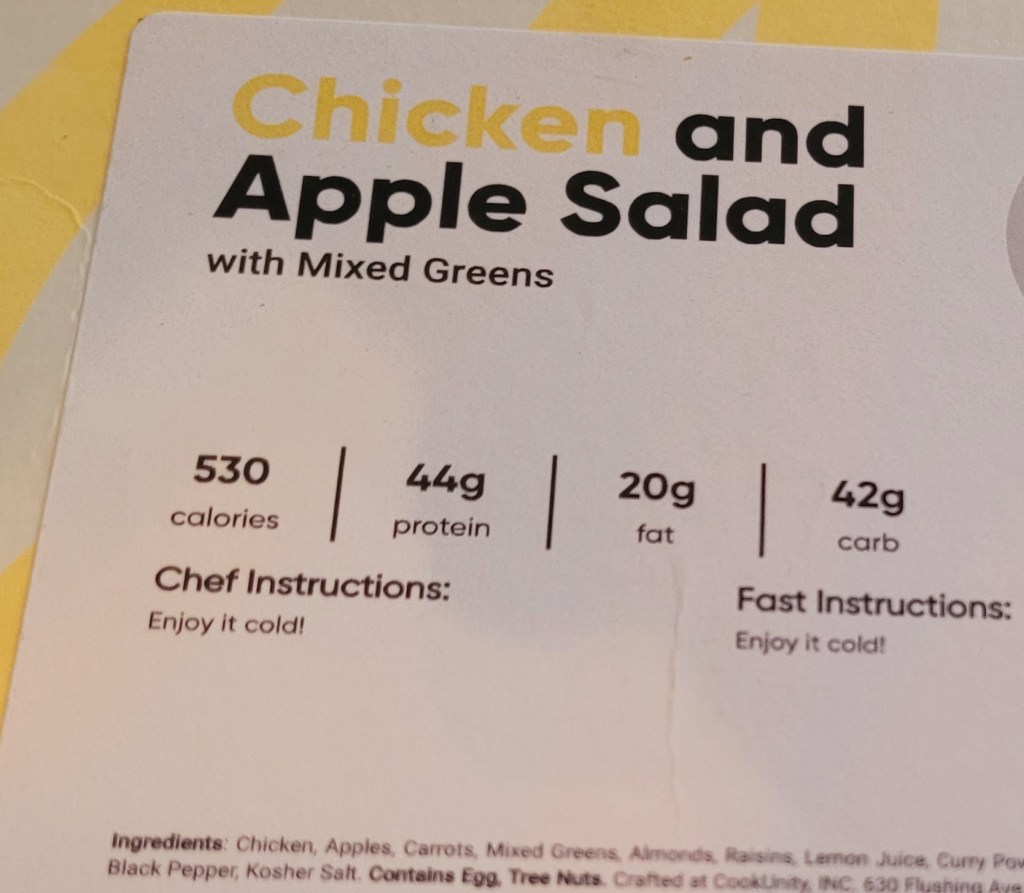 Chicken and Apple Salad meal nutrition and prep information